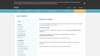 POF Help Center - Delete Your Profile | POF.com