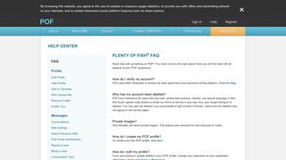 POF Help Center - PLENTY OF FISH® FAQ | POF.com