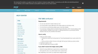 POF Help Center - POF SMS verification | POF.com