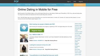 Mobile Dating - Mobile singles - Mobile chat at POF.com™