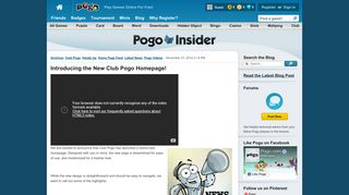 Introducing the New Club Pogo Homepage!