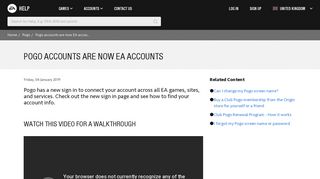 Pogo - Pogo accounts are now EA accounts - EA Help - Electronic Arts