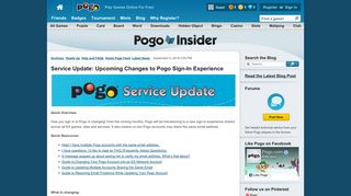 Service Update: Upcoming Changes to Pogo Sign-In Experience