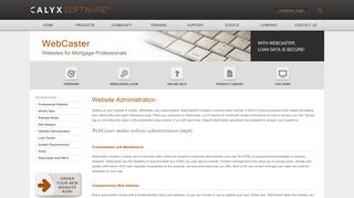 Website Administration - Calyx Software