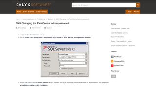 3609 Changing the PointCentral admin password (0656)