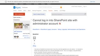 Cannot log in into SharePoint site with administrator account ...