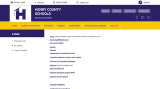 Links / Employee Links - Henry County Schools