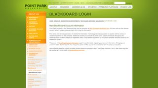 Blackboard Login | Point Park University