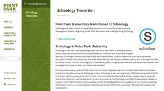Schoology Transition | Point Park University | Pittsburgh, PA