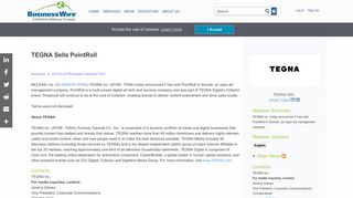 TEGNA Sells PointRoll | Business Wire