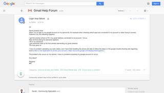Login loop failure - Google Product Forums