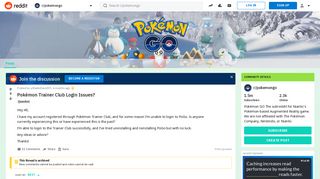 Pokémon Trainer Club Login Issues? : pokemongo - Reddit