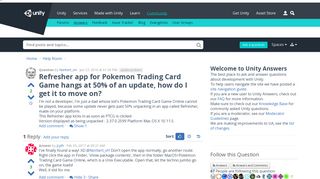 Refresher app for Pokemon Trading Card Game hangs at 50% of an ...