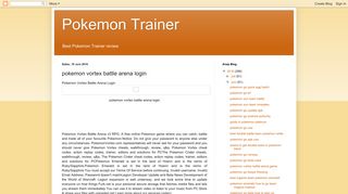 Pokemon Trainer: pokemon vortex battle arena login