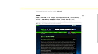 POKER1ONE situs poker online indonesia, judi domino QQ & Live ...