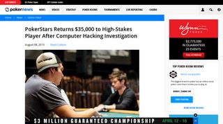 PokerStars Returns $35,000 to High-Stakes Player After Computer ...