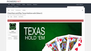 PokerStars.net (Play Texas Hold'em with Others!) | Pioneer 2 - A ...
