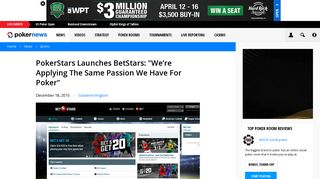 PokerStars Launches BetStars: 