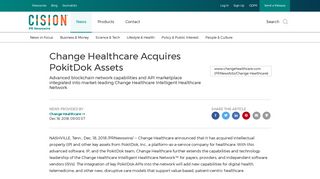 Change Healthcare Acquires PokitDok Assets - PR Newswire