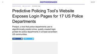 Predictive Policing Tool's Website Exposes Login Pages for 17 US ...