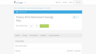 Polaris 401k Retirement Savings Plan | 2017 Form 5500 by BrightScope