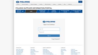 Log-In - Polaris Supplier Information Portal