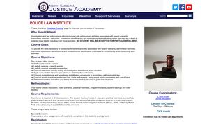Police Law Institute - North Carolina Justice Academy