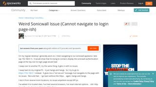 [SOLVED] Weird Sonicwall Issue (Cannot navigate to login page-ish ...