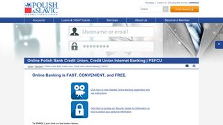 Online Polish Bank Credit Union, Credit Union Internet Banking | PSFCU