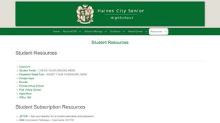 Student Resources – Haines City High School