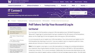 Poll Takers: Set Up Your Account & Log In | IT Connect - UW IT Connect