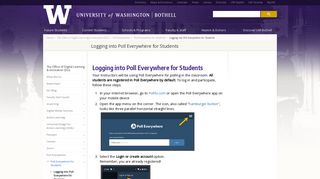 Logging into Poll Everywhere for Students - The Office of ... - UW Bothell