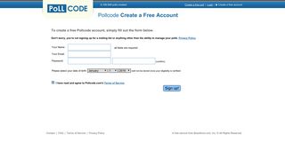 Create a Free Account - Pollcode.com