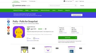 Polly - Polls for Snapchat App Review - Common Sense Media