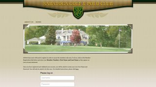 Saratoga Golf and Polo Club - Login