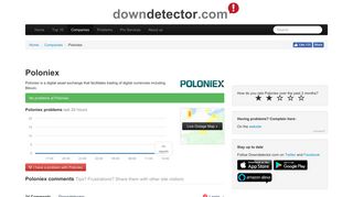 Poloniex down? Current outages and problems. | Downdetector