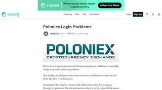 Poloniex Login Problems — Steemit