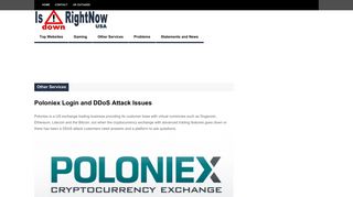 Poloniex Login and DDoS Attack Issues | Is Down Right Now USA