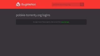 polskie-torrenty.org passwords - BugMeNot
