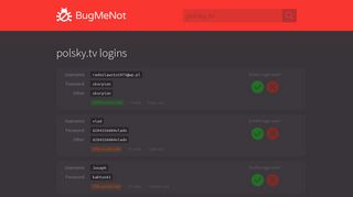 polsky.tv passwords - BugMeNot