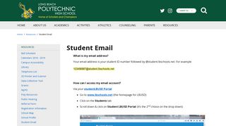 Student Email - Poly High School - School Loop