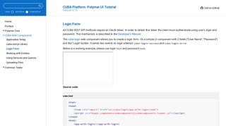 Login Form - CUBA Platform. Polymer UI Tutorial