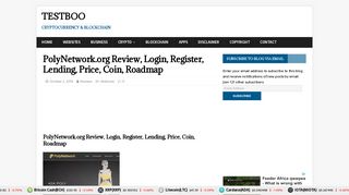 PolyNetwork.org Review, Login, Register, Lending, Price, Coin ...
