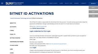 SITNet ID Activations | SUNY Polytechnic Institute