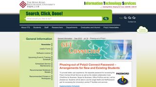 Phasing-out of PolyU Connect Password – Arrangements for New and ...