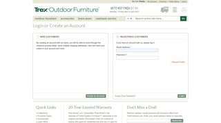 Login or Create an Account - Trex® Outdoor Furniture