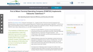 Port of Miami Terminal Operating Company (POMTOC) Implements ...