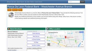 Ponce De Leon Federal Bank in Bronx New York - 2244 Westchester ...