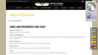 Links and Resources for Staff - PAE - Pontiac Academy for Excellence