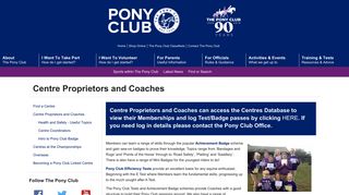 Centre Proprietors and Coaches | The Pony Club